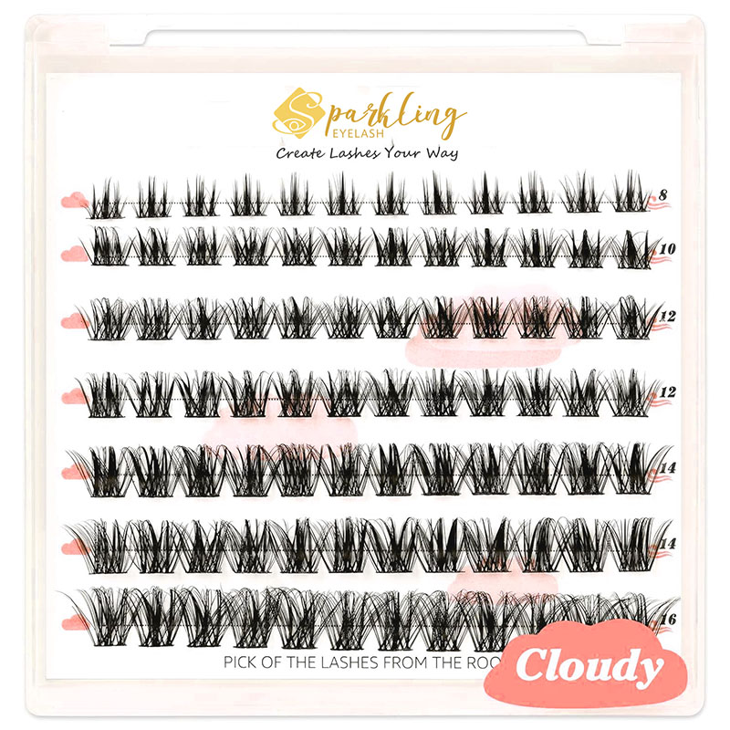 Få de perfekte selvklæbende øjenvipper med prælimede Cluster Eyelash Extensions