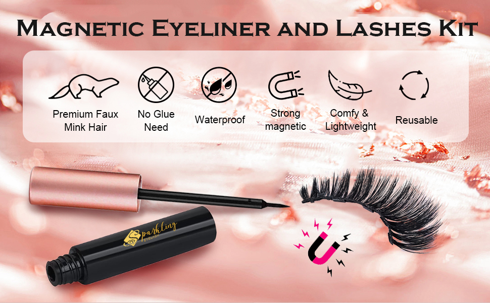 Omfavn dit smukke jeg med 5D Faux Mink-vipper og magnetiske øjenvipper med eyeliner