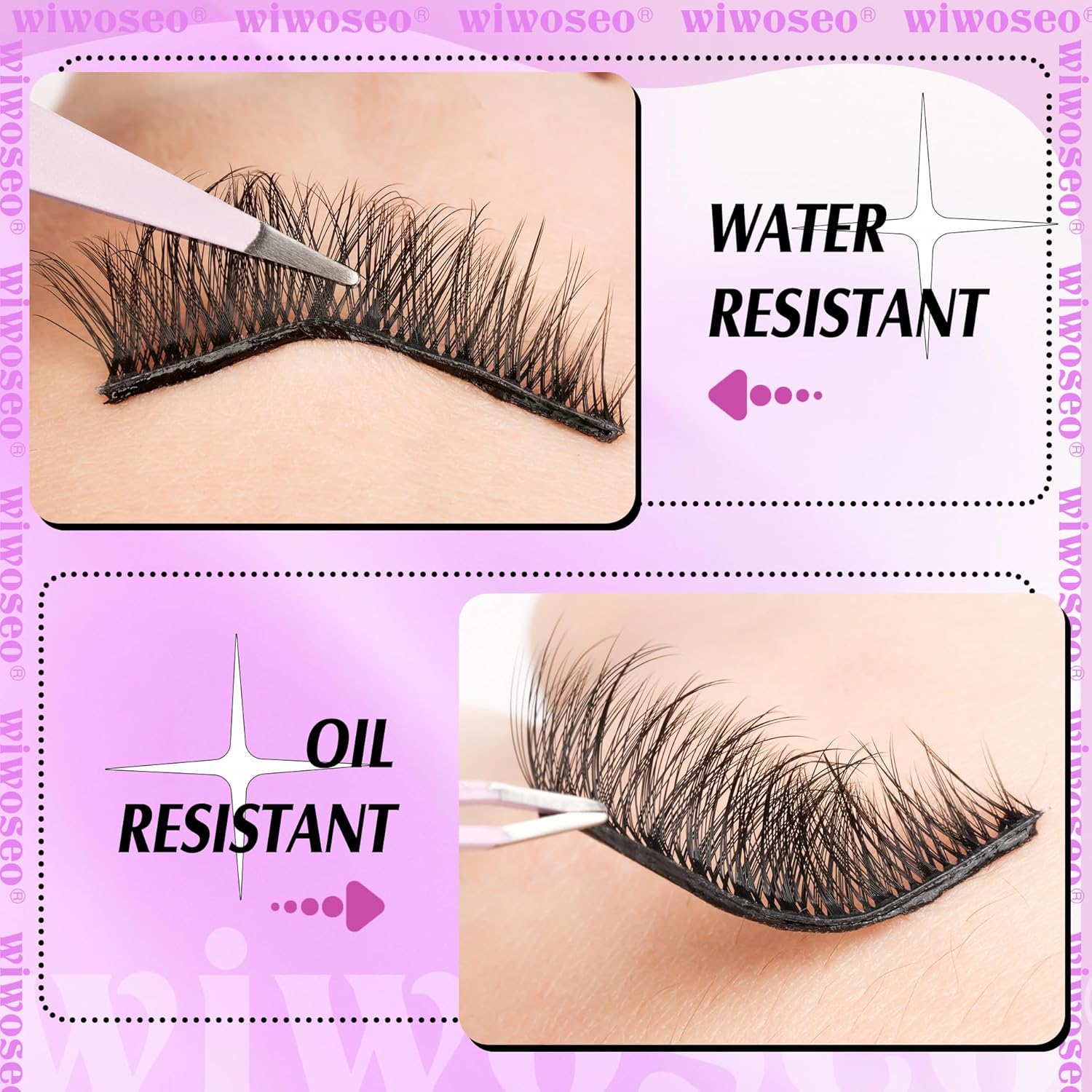 Få det perfekte look med Pingdu Sparkling Eyelash®s selvklæbende Wispy Fluffy Lashes