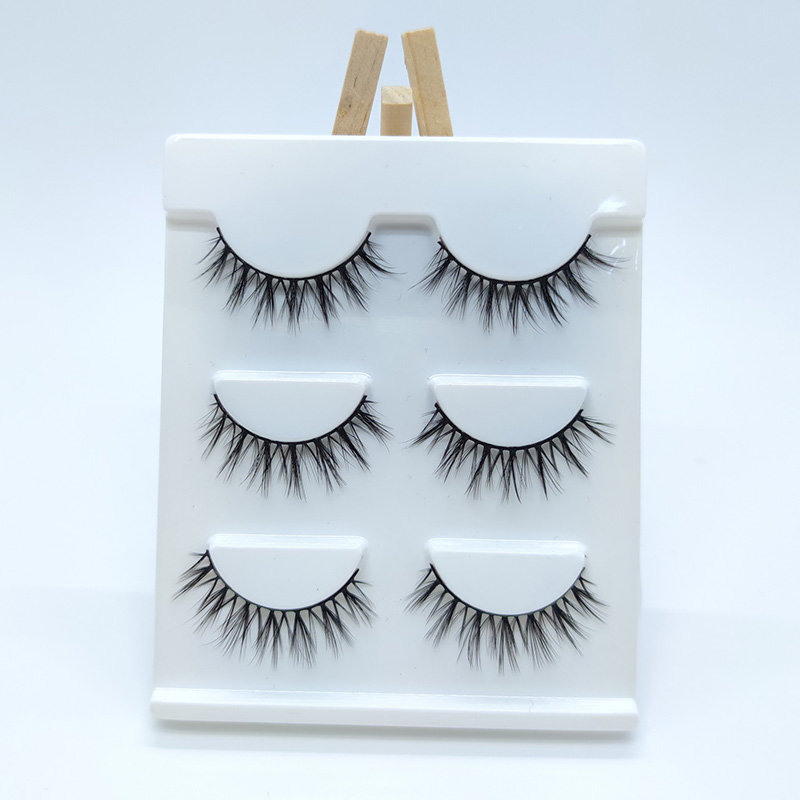 3 Par Pakke Luksus Faux Mink 3D Silk Lashes Falske øjenvipper