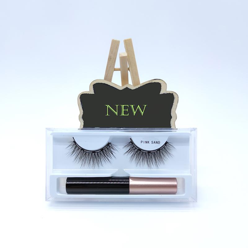 3D Faux Mink 1 par magnetiske øjenvipper Eyeliner Kit