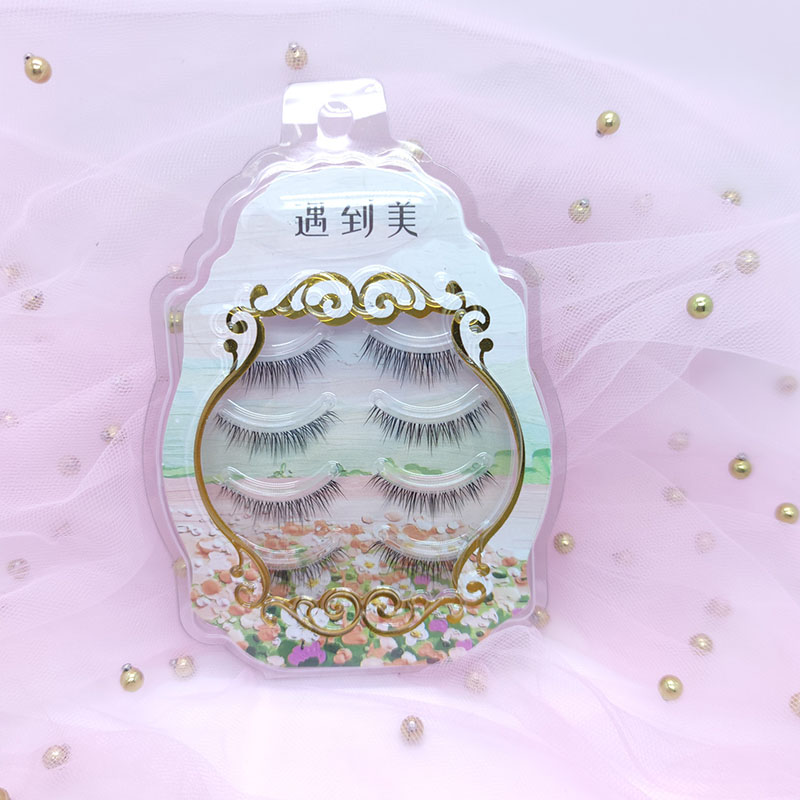 3D Faux Mink Lashes 4 par syntetiske vipper med klar båndvolumen