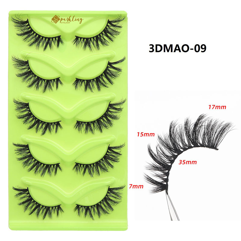 5 par Wispy Cat Eye Lashes