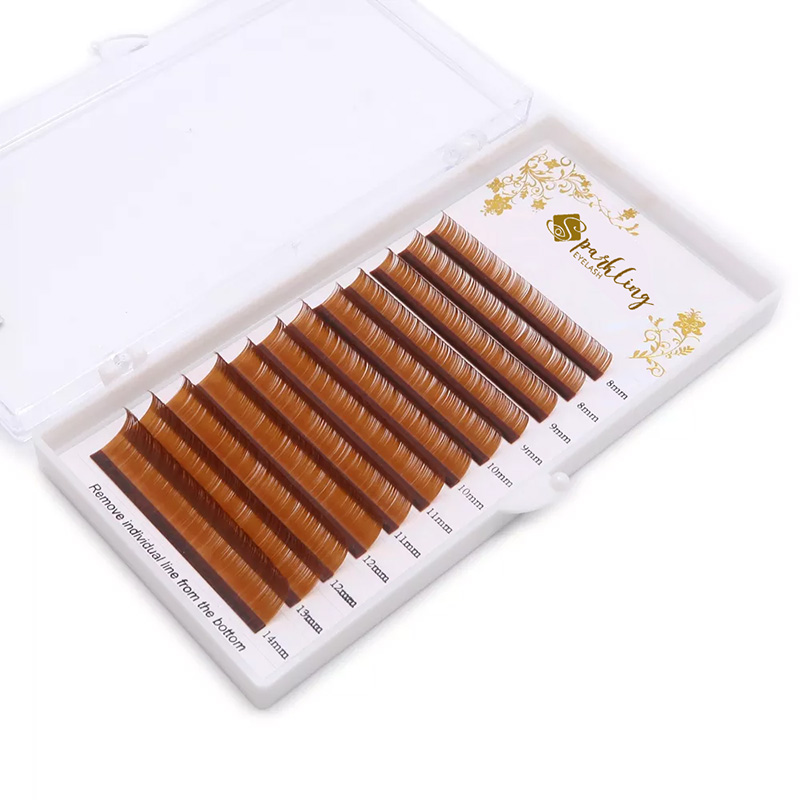 Farve øjenvipper Extensions Mink blandet længde i én bakke (c Curl 0,07 mm 7-15 mix)