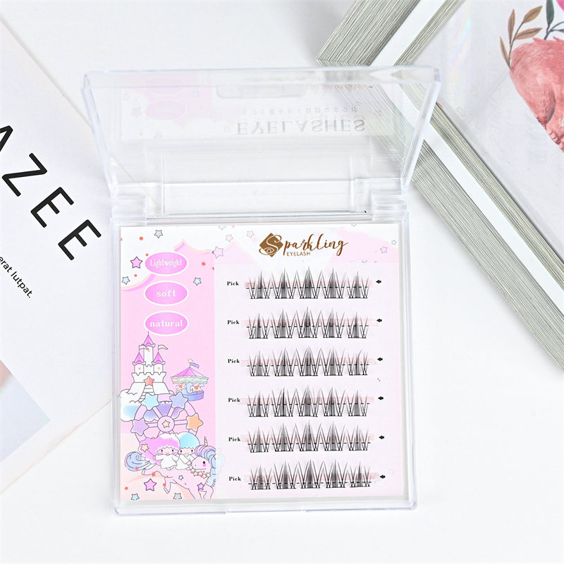 Forlimet DIY Tryk på Cluster Eyelash Extension